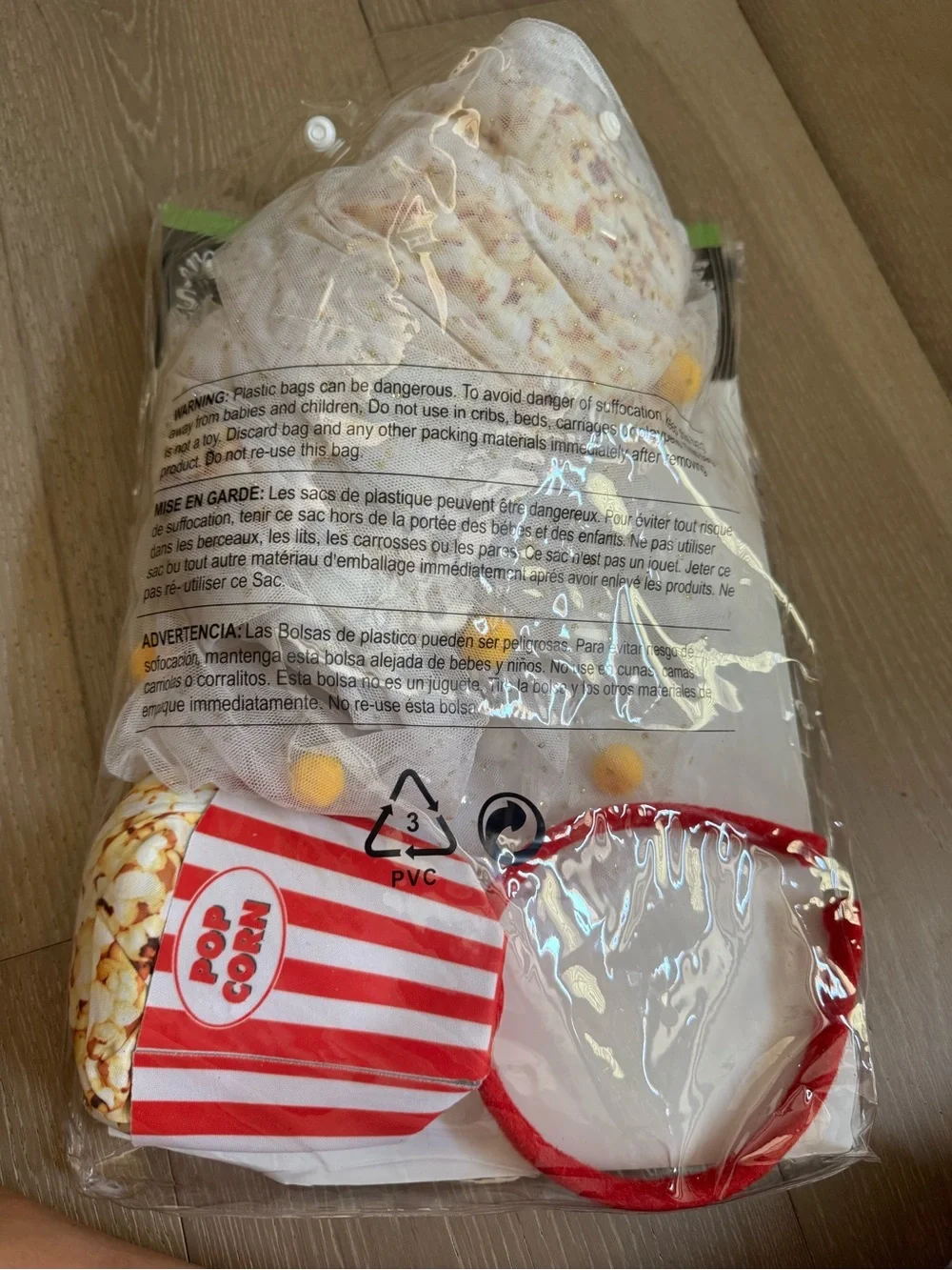 Popcorn Costume Dress - Spirit red and white with headband